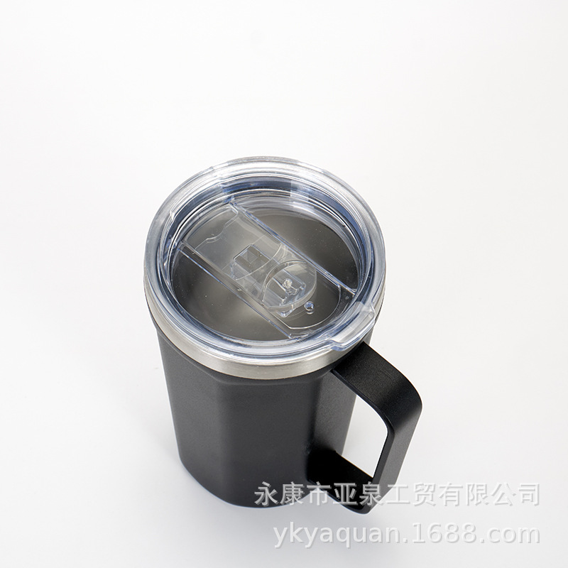 Taza de mango de vacío de doble capa transfronteriza Taza de aislamiento de coche portátil taza de café de mantenimiento en frío taza de oficina personalizada