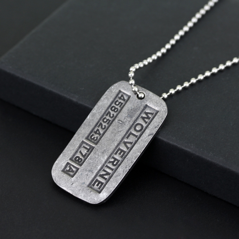 European and American Film and Television surrounding tough guy Wolverine alloy pendant necklace simple men's wear accessories tag necklace