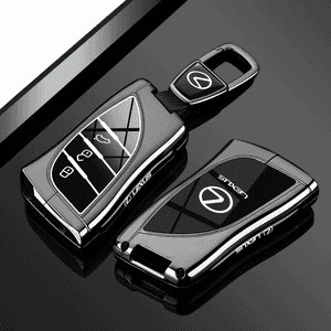 Applicable to Lexus Keys for Models 13~25, Including Es250/200/300H/Rx450H/Nx350/Ux260 (Car key bag) - lexus-a-model-3-button-piano-black-car-logo-trapezoidal-buckle