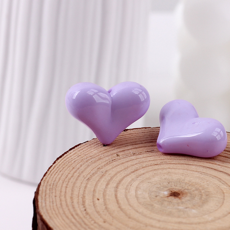 2g Weight Beads Jewelry Making Type DIY Ornament Accessories Classification 1 Piece Quantity Acrylic Material Heart Shape Pattern All Seasons Season Sweet, Simple Style Style 1 Piece Acrylic Heart Shape Beads DIY Ornament Accessories 11