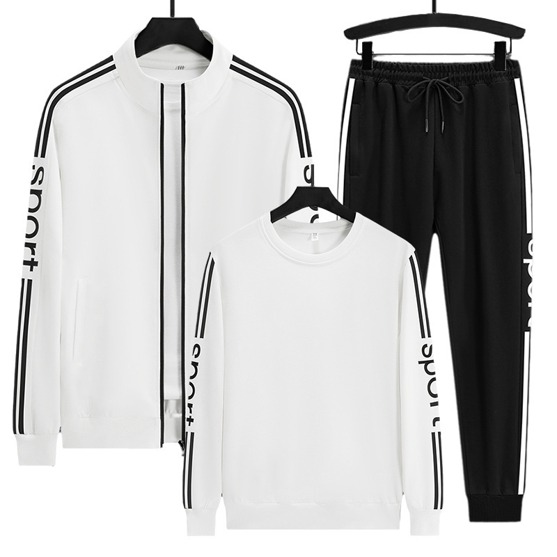 Cross-border 2023 otoño e invierno deportes de ocio cárdigan suéter traje de tres piezas de moda atractivo y versátil para hombres