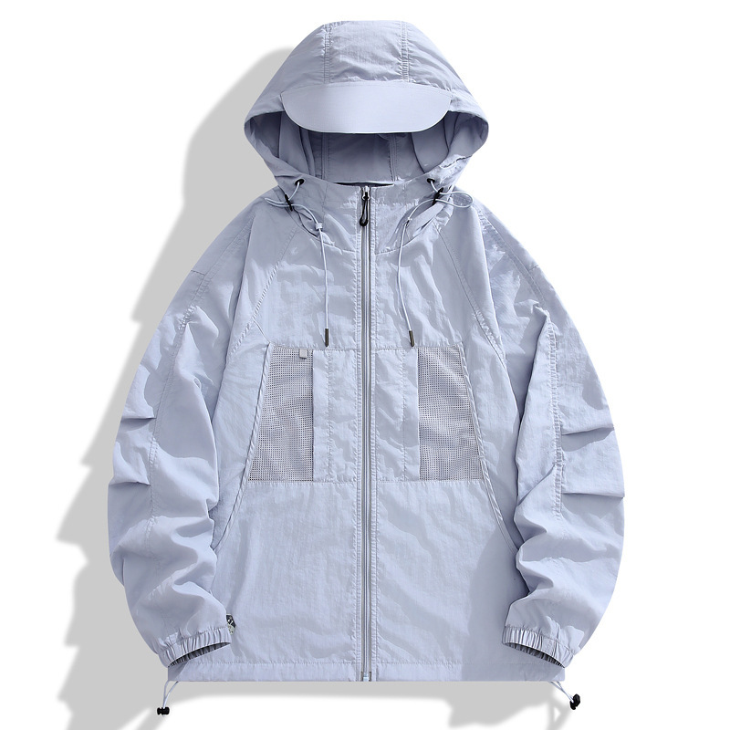 Manufacturer's Supply, Original Design, Ice Silk Lightweight Sun Protection Clothing for Men and Women, Loose-Fitting, Sporty, Breathable, Hooded Sun Protection Clothing