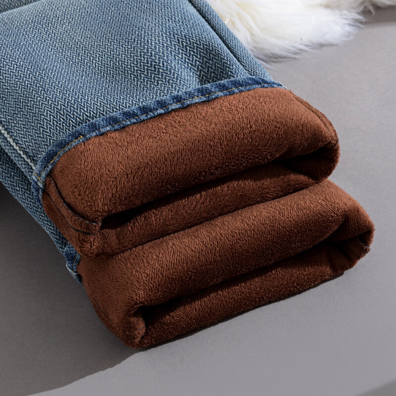 "High Quality" Velvet Thickened Wide Leg Jeans Women's 2025 Autumn and Winter Starry Sky Pattern High Waist Straight-Leg Pants 45