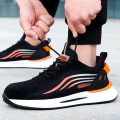 Men's labor protection shoes wholesale anti-puncture anti-strike lightweight steel toe cap all-season comfortable safety protective work shoes