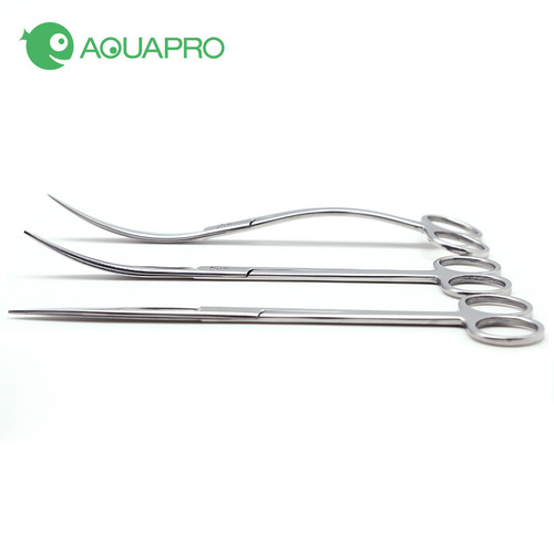 Xianyu AQUAPRO new stainless steel mirror fish tank landscaping aquatic plant tweezers 25cm 33cm straight clip and curved clip