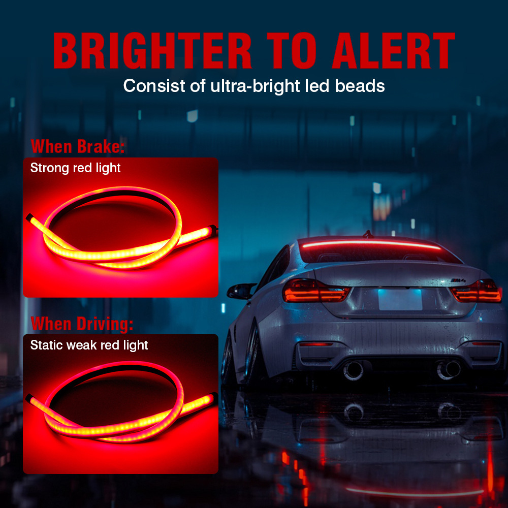 Car Modification Universal through Tail Light LED Streamer Steering High Brake Light High Bright Warning Light Amazon