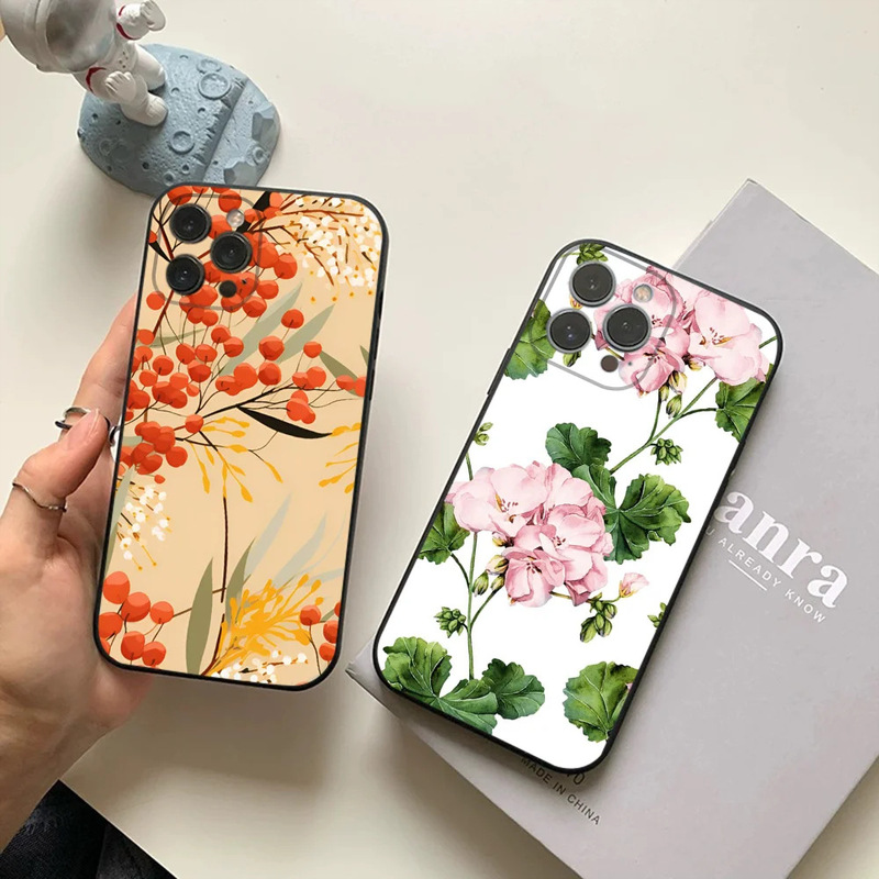 For iPhone15 foreign trade new roadside beautiful bright wild flowers mobile phone case For iPhone15 foreign trade new roadside beautiful bright wild flowers mobile phone case