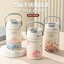 新款保温杯女生高颜值吸管杯家用大容量学生杯便携宝宝儿童水杯子