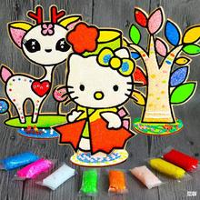 立体木板雪花泥画儿童diy珍珠泥画 幼儿园粘画手工珍珠画填色画
