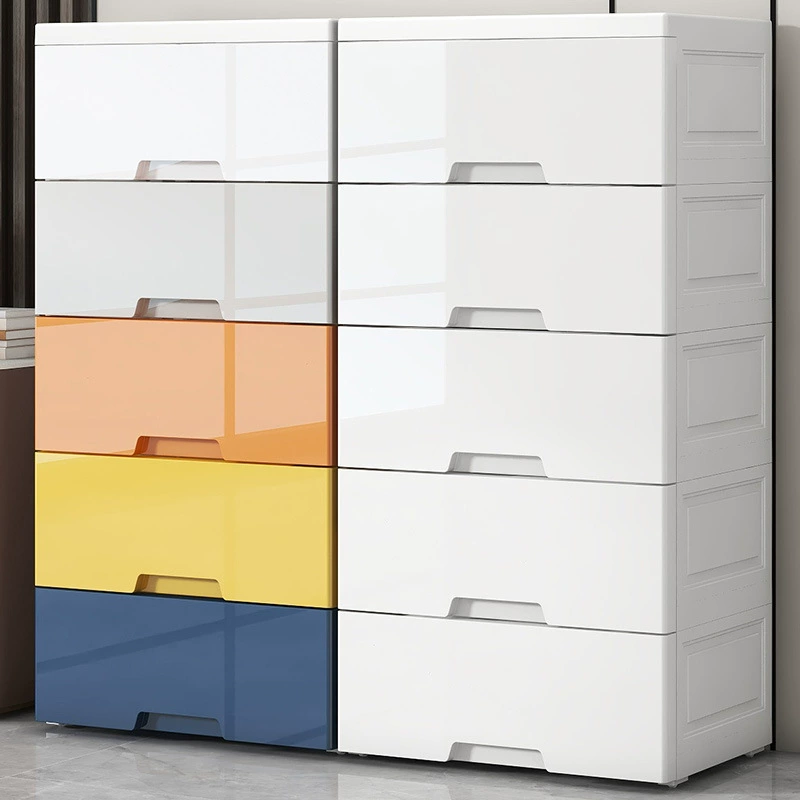 Plastic Drawer Storage Cabinet, 35/48/73 cm, Modular 3–7 Layer Drawers, Macaron/Morandi/White