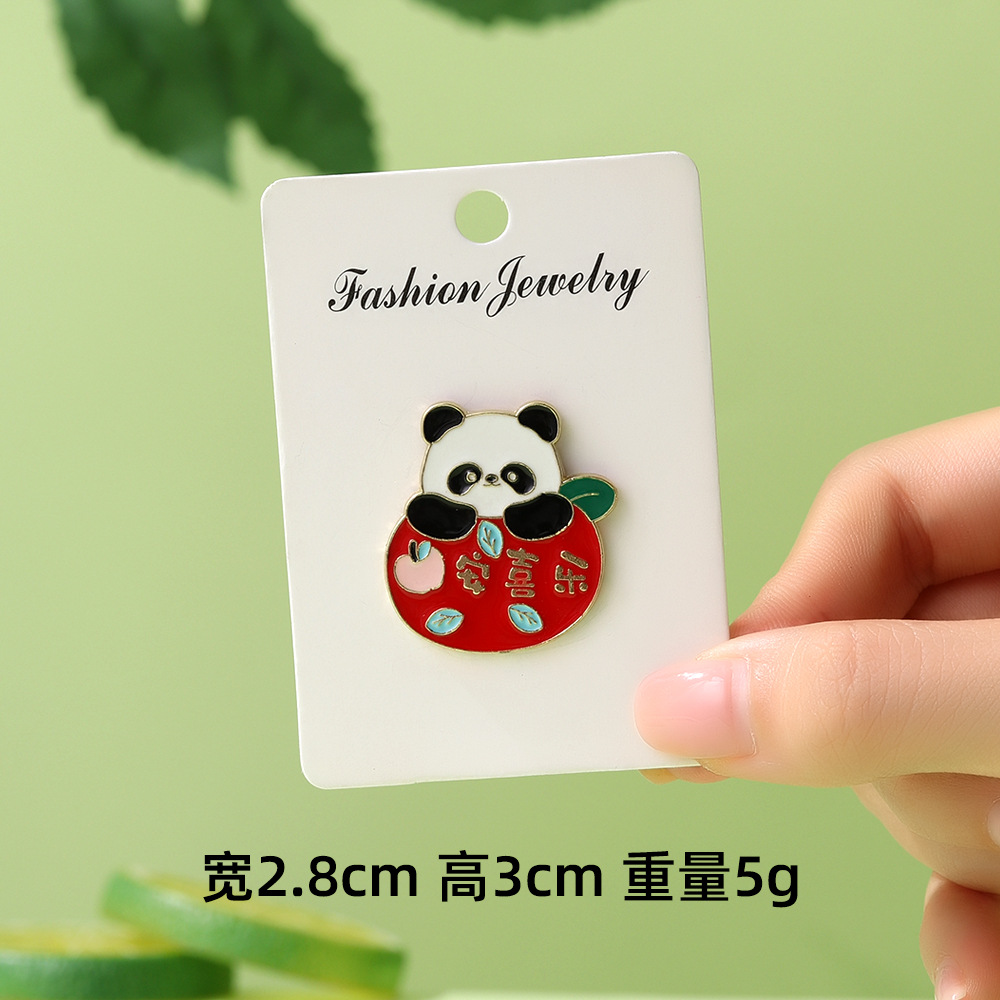 Dibujos animados lindo panda flor flor broche colección de la familia panda animal metal insignia accesorios de ropa para niños regalos
