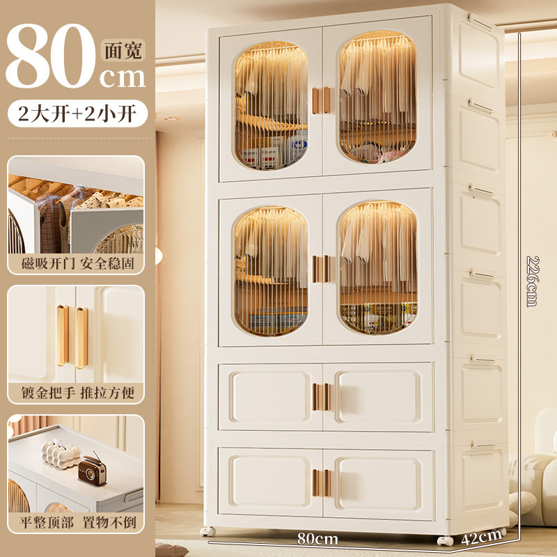 厚みのある収納キャビネット折りたたみ収納キャビネットホームベッドルームベビーワードローブ多層可動子供のおもちゃの収納キャビネット|undefined