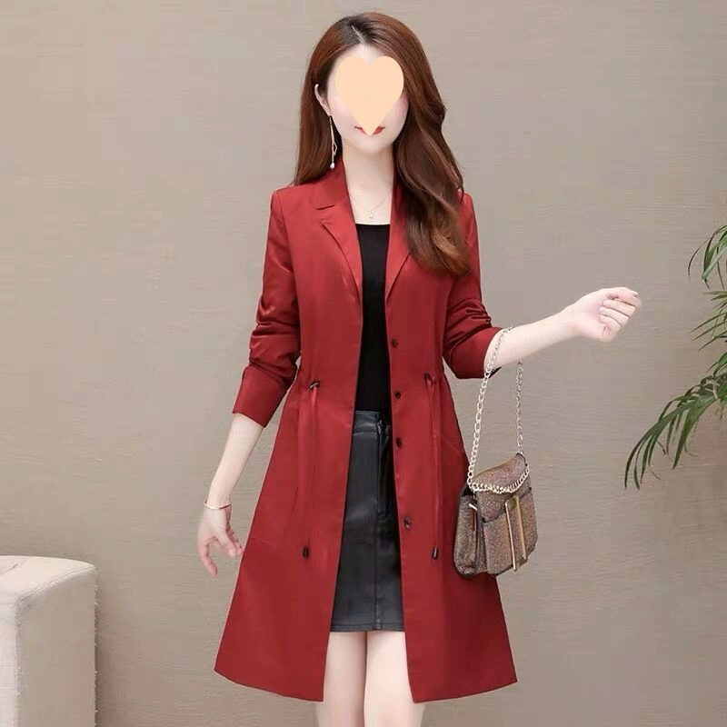 Spring long trench coat, jacket, 2024 years, mid-length, for teenagers, western style, bright catchy style