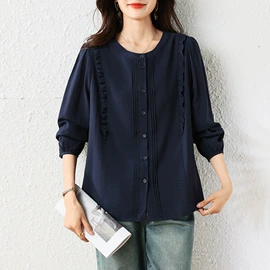 蕾丝衫雪纺衫;女式衬衫;连衣裙