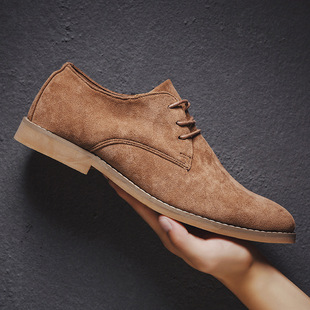 2025 Cross-Border Export Wholesale Plus Size Amazon Sports and Leisure Lace-Up Pointed Toe All-Season Men's Leather Shoes D06
