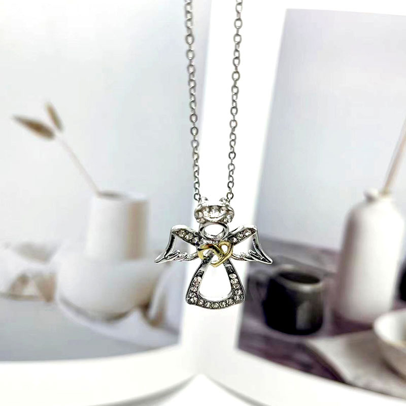 Beliebte Amor Liebe Halskette, Weibliche Heißer Verkauf Legierung Engel Flügel Anhänger Schmuck_voghion.com