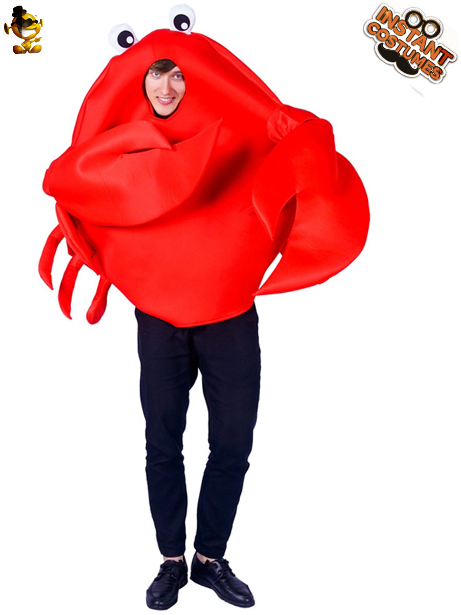 Adulto grande hembra grande pareja masculina divertida parodia cangrejo traje lindo animal Cosplay fiesta traje