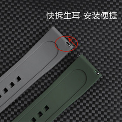 適用華為水鬼系列平口手錶帶快拆硅膠錶帶黑綠藍男女通用20mm22mm
