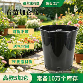 【加仑盆】细长5五加仑育苗园艺黑色加仑盆 抗老化防摔塑料花盆