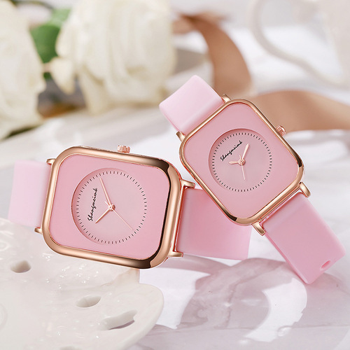 Factory Direct Student Watches for Girls, Wholesale Casual Square Personality Quartz Silicone Strap Cross-border Women's Watches
