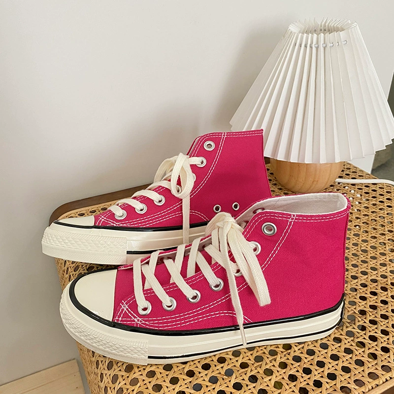 Канвасовые кроссовки высокие (Canvas High-Top Sneakers), корейский стиль, классика повседневная, размеры EU 35–44
