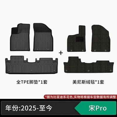 formaldehyde, non-slip and wear-resistant, Modelə uyğun ayaqaltı - 25-models-of-byd-song-pro-tpe-floor-mats-menis-velvet-carpet