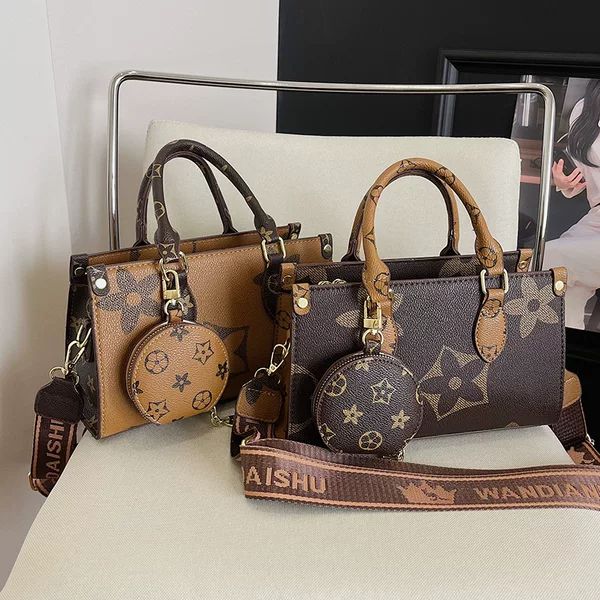 2026 New Women's Handbag, Vintage Print Shoulder Crossbody Bag, Elegant Versatile Small Square Bag, Baoding Baigou