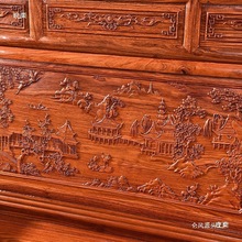 刺猬紫檀广东家具沙发中式实木组合客厅木质财源滚滚仿古海绵风