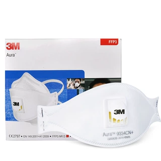 3M 9334CN+防护口罩防雾霾防粉尘飞沫FFP3头带式KN95带呼吸阀透气