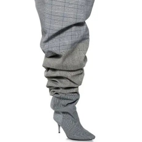 Cross-border independent station ins fashion catwalk stiletto heel over-the-knee Boots women's shoes Long Boots loose