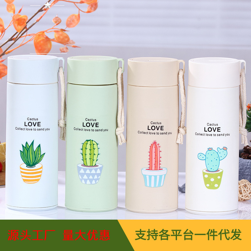 creative cartoon gift cup glass succulent cup opening store celebration advertising drainage gift cup logo printing