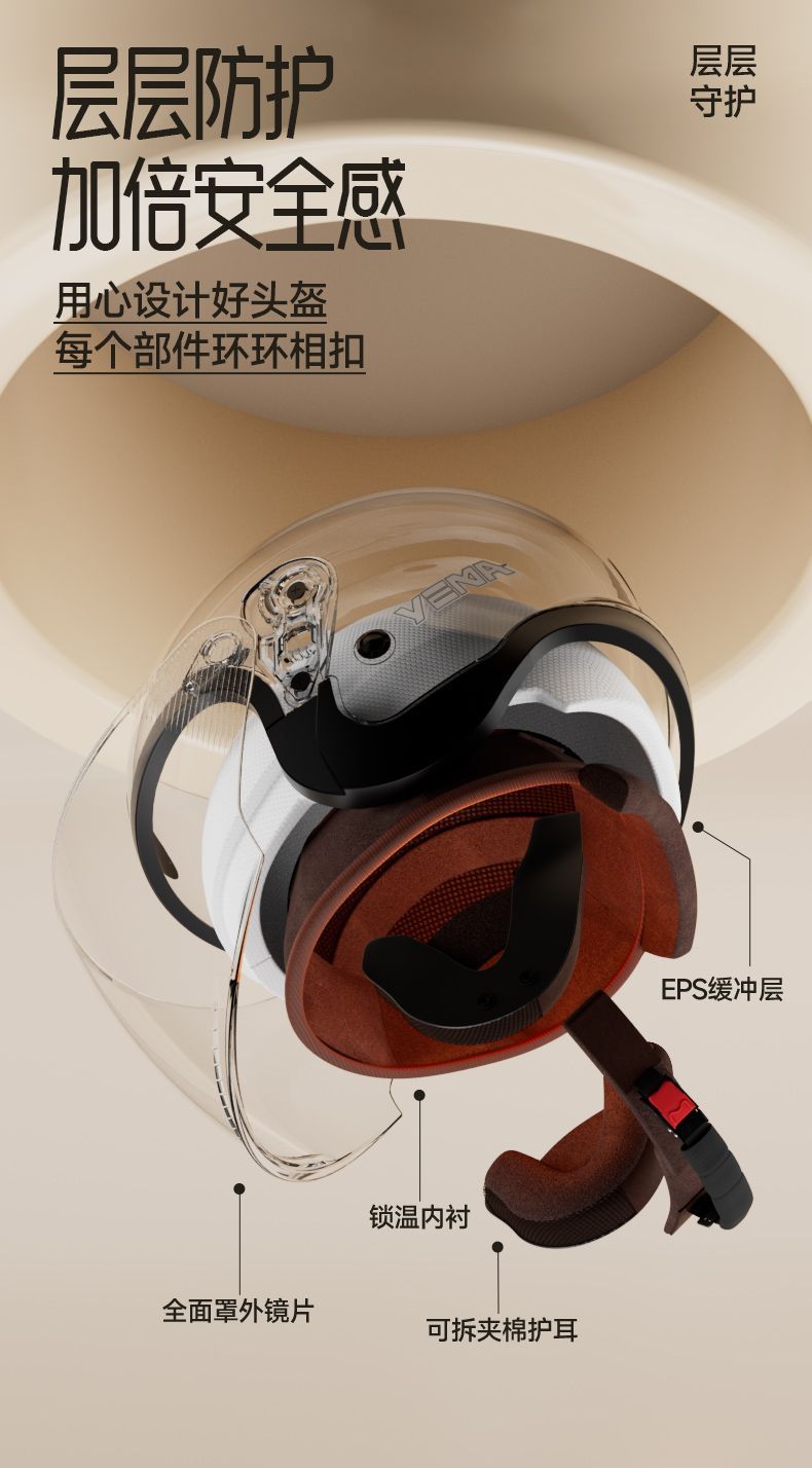 3C Certified Winter Electric Motorcycle Helmet Universal Warm Anti-fog