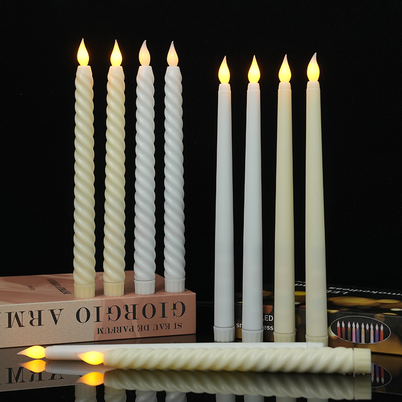 クロスボーダー LED ストリップキャンドルライトスパイラルフレームヘッドリモコン付き電子キャンドルロマンチックな西洋レストラン装飾キャンドル