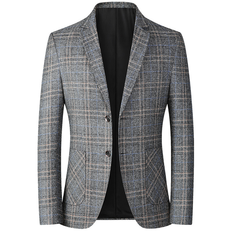 Chaqueta de Traje Casual para Hombre de Mediana Edad, Primavera-Otoño 2025, Chaqueta de Negocios, Traje de una Pieza, Corte Entallado, Chaqueta Moderna para Hombre