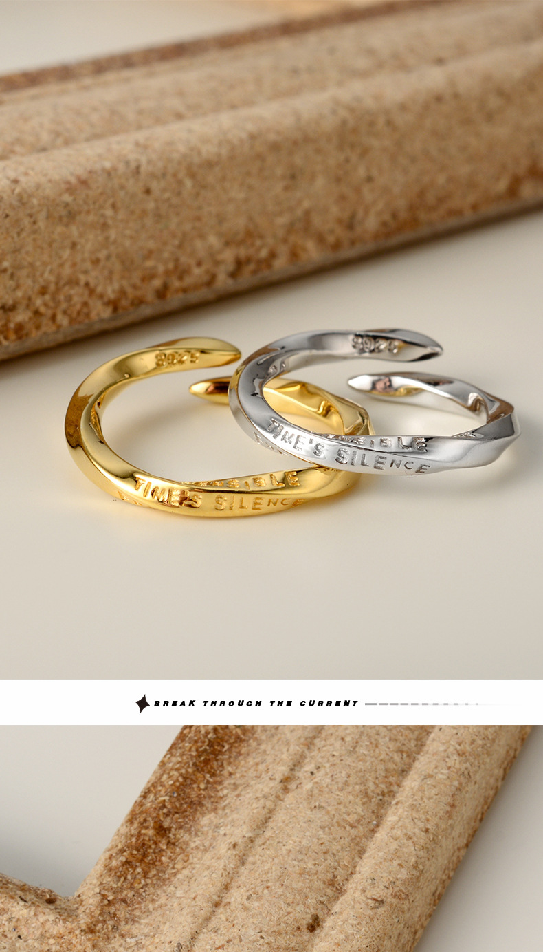 Simple Style Solid Color Silver Plating Open Ring 1 Piece