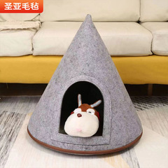 クロスボーダーフェルト猫の巣耐摩耗性グリップテント四季通用屋内屋外半閉鎖猫の家ペットの巣