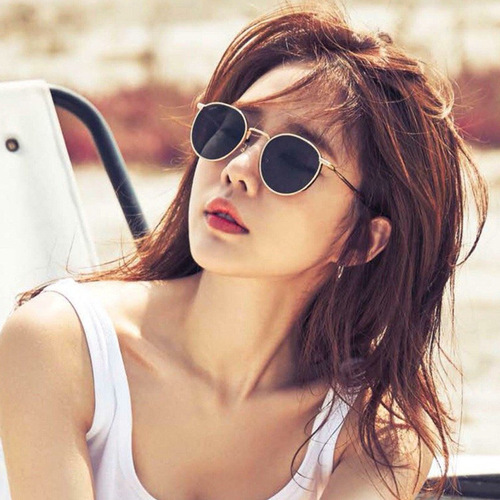 D017 Korean style polarized metal sunglasses sunglasses for women with round frame retro ins personalized glasses for men
