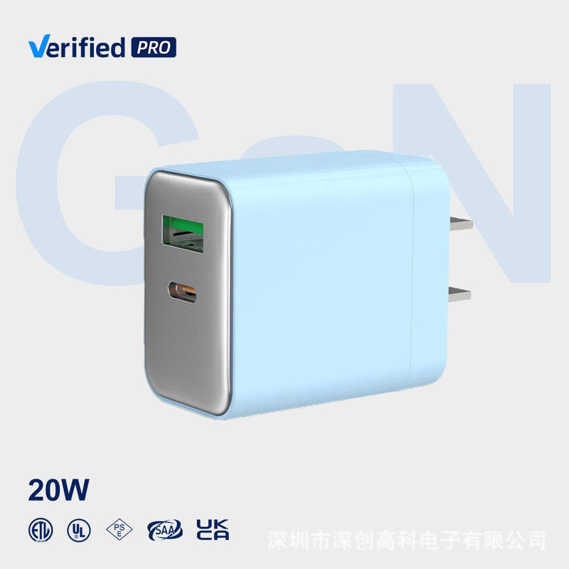Usb20W Is Suitable for Apple Charger Gallium Nitride Dual-Port Fast Charger Mobile Phone Power Adapter