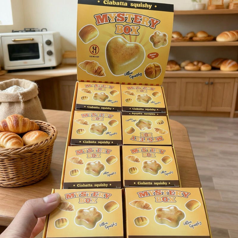 Slow-rebound finger-sucking sticky simulation bread super-soft cheesecake squeeze toy, ultra-soft and slow stress-relief toy