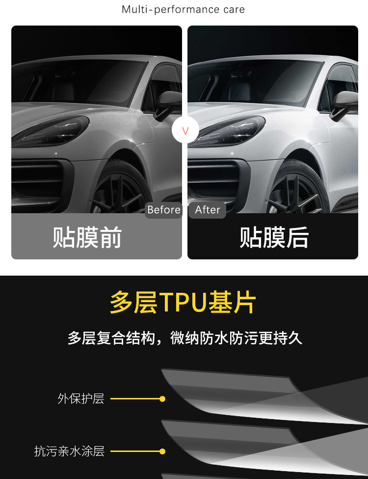Tpu Invisible Car Film, Ppf Car Paint Protection Film, Full Car Anti-Scratch Transparent Film, Paint Protection Car Body Sticker