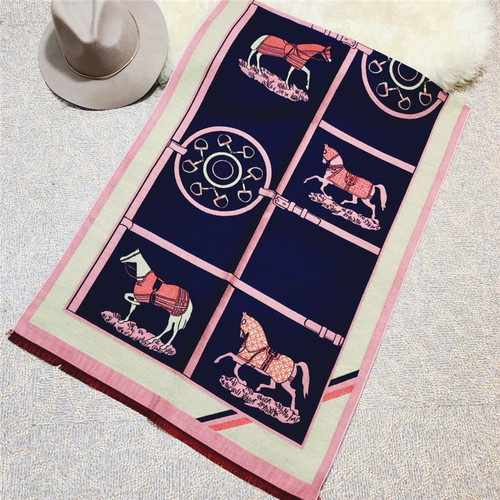Winter gift European and American carriage scarf, cashmere blend thickened and warm, two-purpose shawl for women, drop shipping