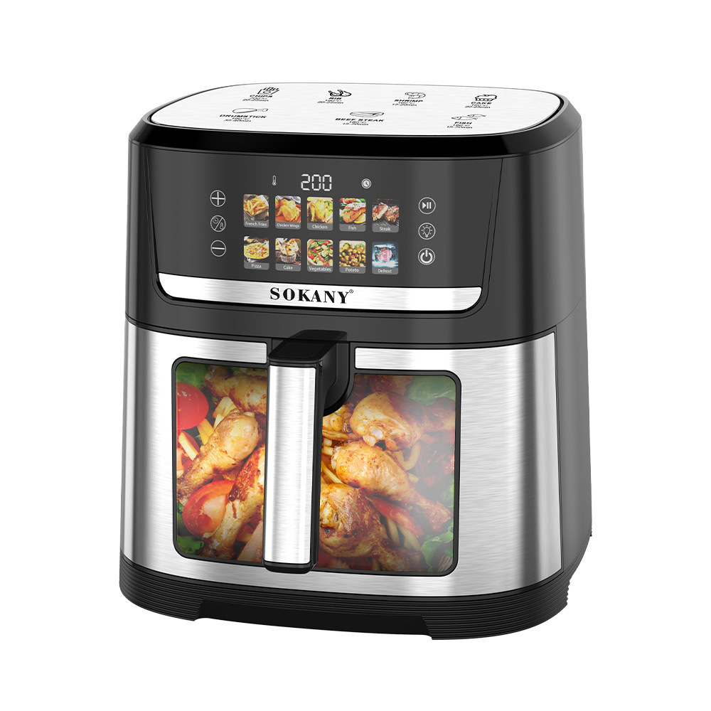 10061 Air Fryer Cross-Border Household Use 12L Large Capacity Smart Touch Screen Visual Electric Fryer Sokany