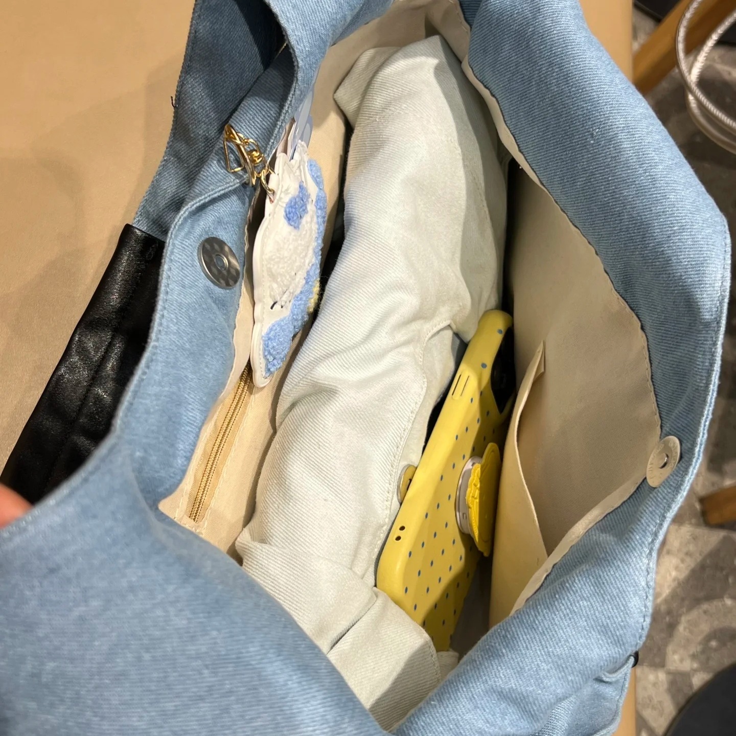 Korean Style Lazy Chic Denim Canvas Bag For Women 2025 New Large Capacity Tote Bag Academic Style Commuter School Bag - Thumbnail 4