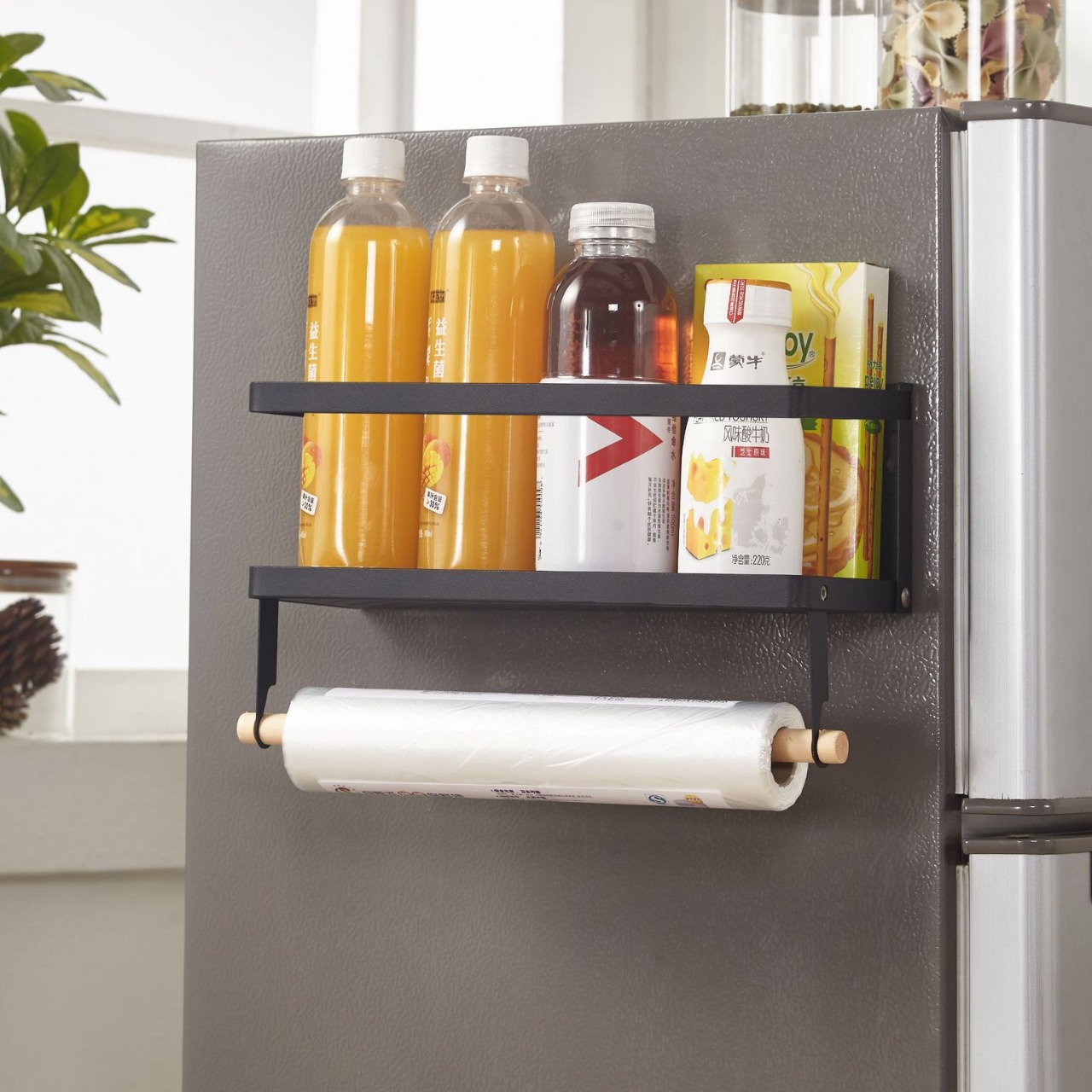 Procesamiento personalizado transfronterizo estante plegable estante de almacenamiento multifuncional estante de almacenamiento de cocina de hogar perforación magnética estante de fragancia de doble propósito