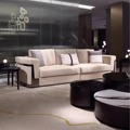 意大利别墅样板房大户型客厅沙发意式极简现代轻奢猫抓皮沙发组合