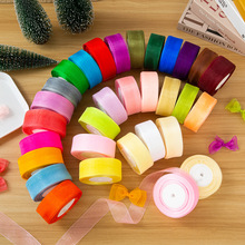 厂家批发4CM透明雪纱带蛋糕礼品包装手工玫瑰花DIY彩带蝴蝶结丝带