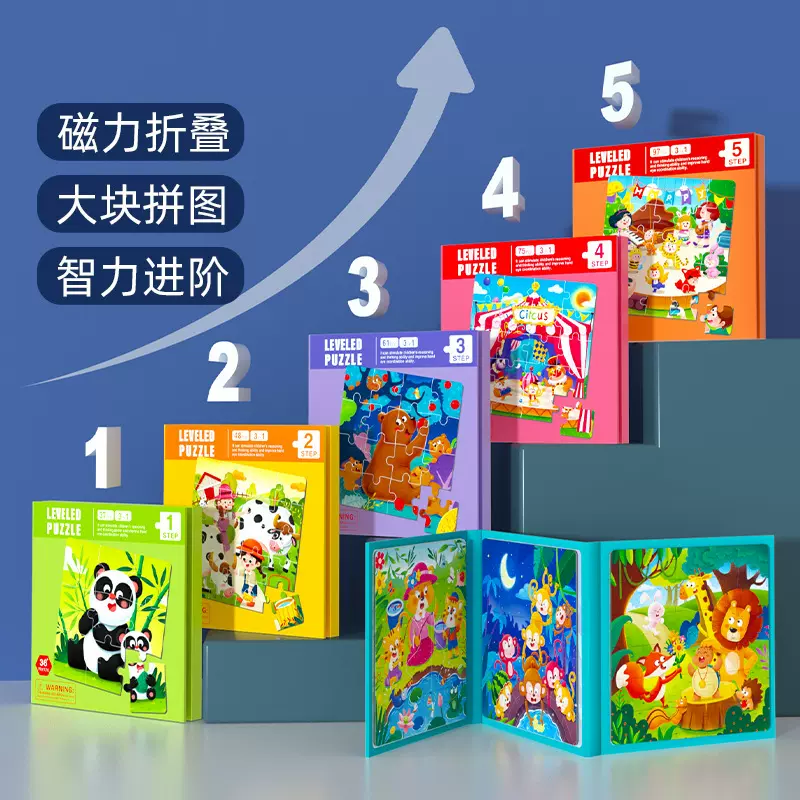 儿童磁力进阶磁性拼图益智玩具1-2岁宝宝3到6岁男孩女孩4早教趣味