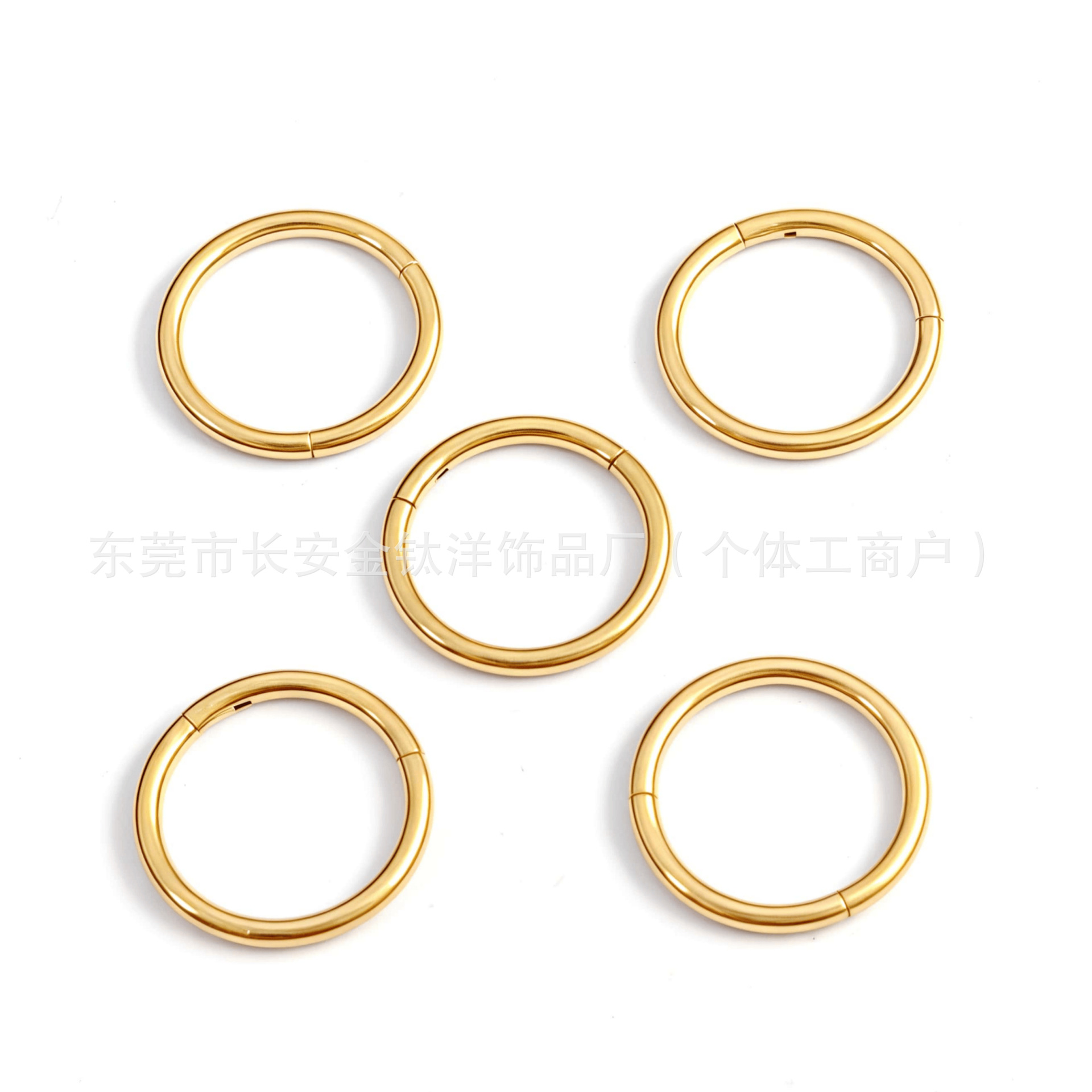 F136 Titanium 18K Gold-Plated Seamless Nose Ring Closed Hoop for Cartilage Lip Ear Piercing Jewelry detail image 6