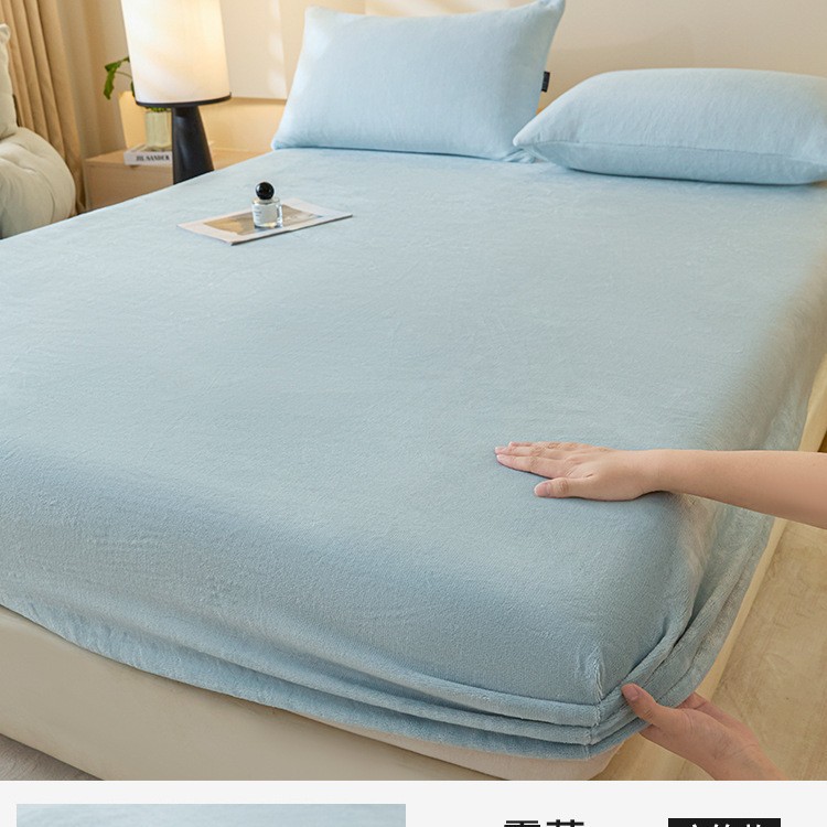 Leche cama de terciopelo 2026 nuevo invierno más terciopelo espeso brida de coral cama de terciopelo sábanas colchón cubierta protectora