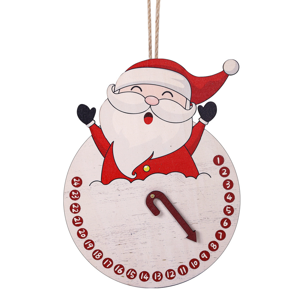 Christmas New cartoon Christmas wooden pendant indoor decoration Christmas tree pendant Christmas Snowman clock door plate ornaments_voghion.com
